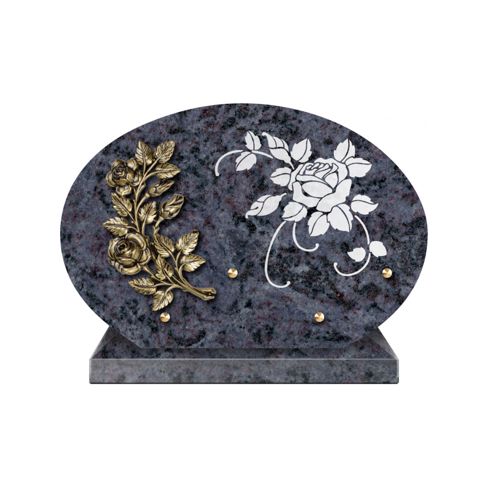 Plaque funéraire Forme 1 Granit Sablée Blanc 30x20 – Plaques Funéraires Créations® – vue complémentaire