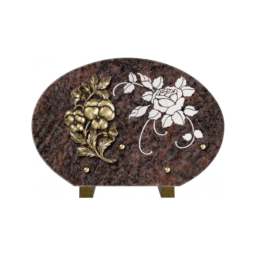 Plaque funéraire Forme 1 Granit Sablée Blanc 30x20 – Plaques Funéraires Créations®