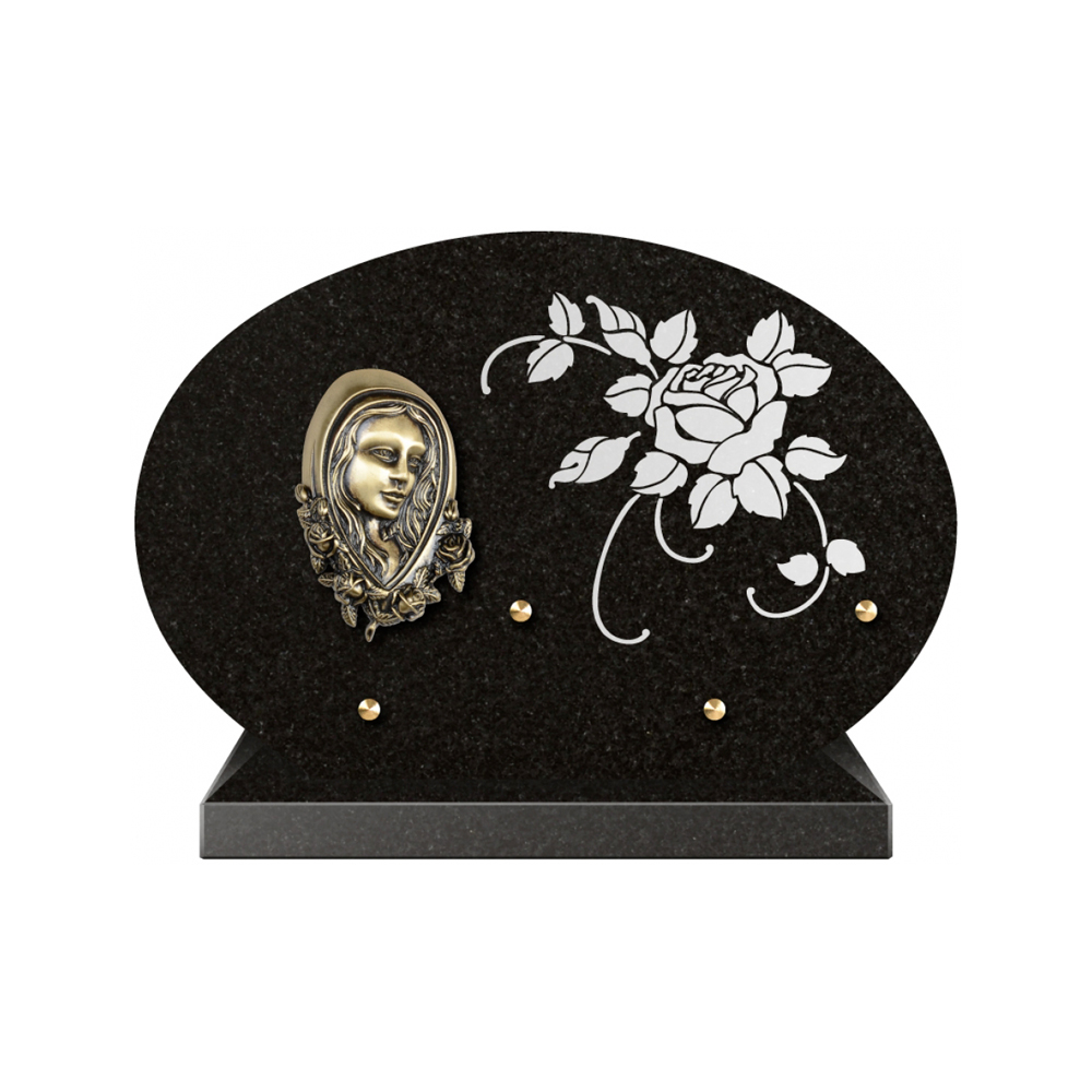 Plaque funéraire Forme 1 Granit Sablée Blanc 30x20 – Plaques Funéraires Créations® – vue complémentaire