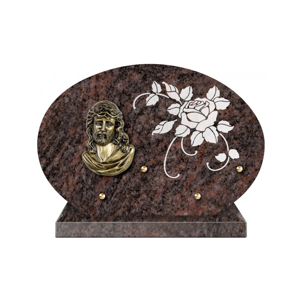 Plaque funéraire Forme 1 Granit Sablée Blanc 30x20 – Plaques Funéraires Créations® – vue complémentaire