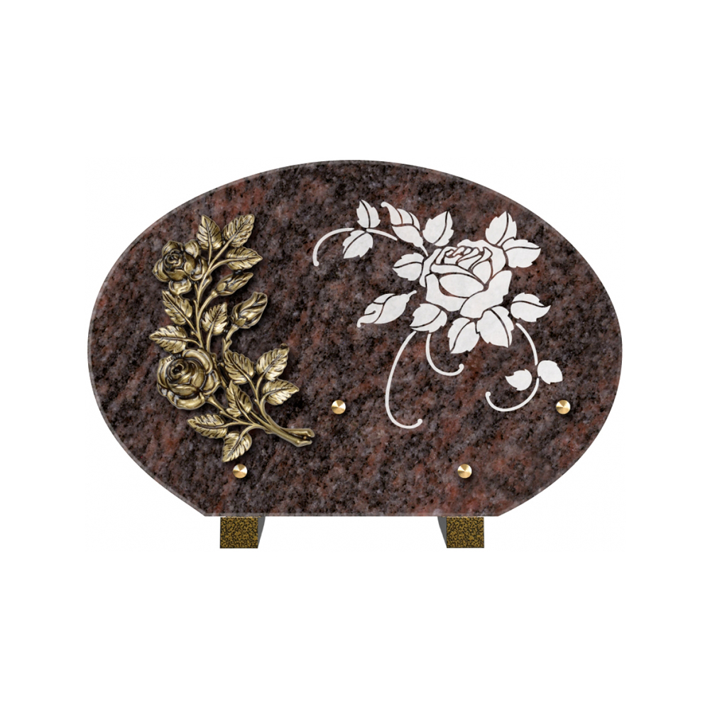 Plaque funéraire Forme 1 Granit Sablée Blanc 30x20 – Plaques Funéraires Créations® – vue complémentaire