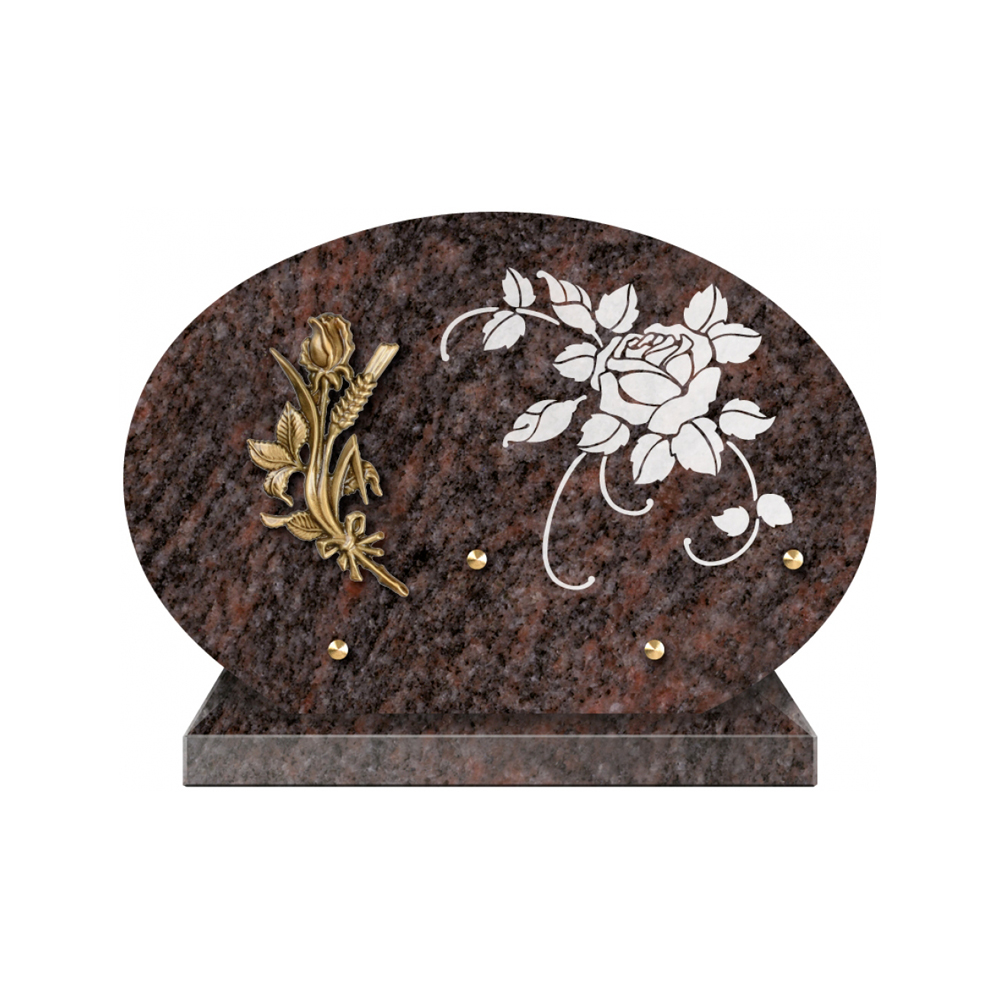 Plaque funéraire Forme 1 Granit Sablée Blanc 30x20 – Plaques Funéraires Créations® – vue complémentaire