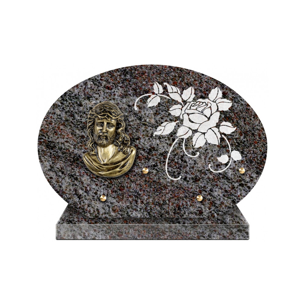Plaque funéraire Forme 1 Granit Sablée Blanc 30x20 – Plaques Funéraires Créations® – vue complémentaire