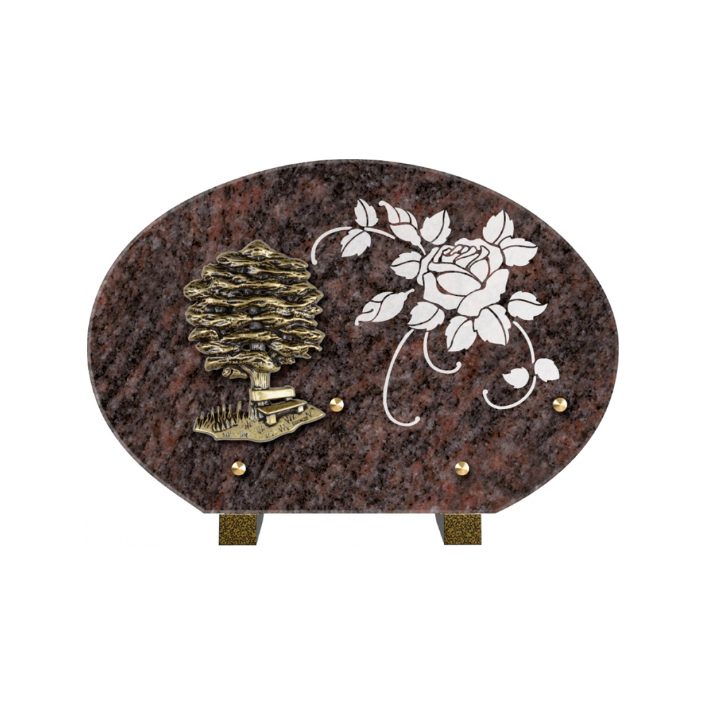 Plaque funéraire Forme 1 Granit Sablée Blanc 30x20 – Plaques Funéraires Créations® – vue complémentaire