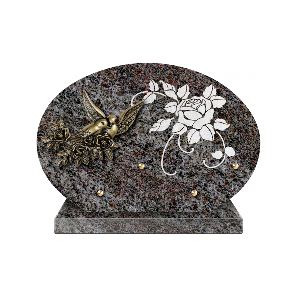 Plaque funéraire Forme 1 Granit Sablée Blanc 30x20 – Plaques Funéraires Créations® – vue complémentaire