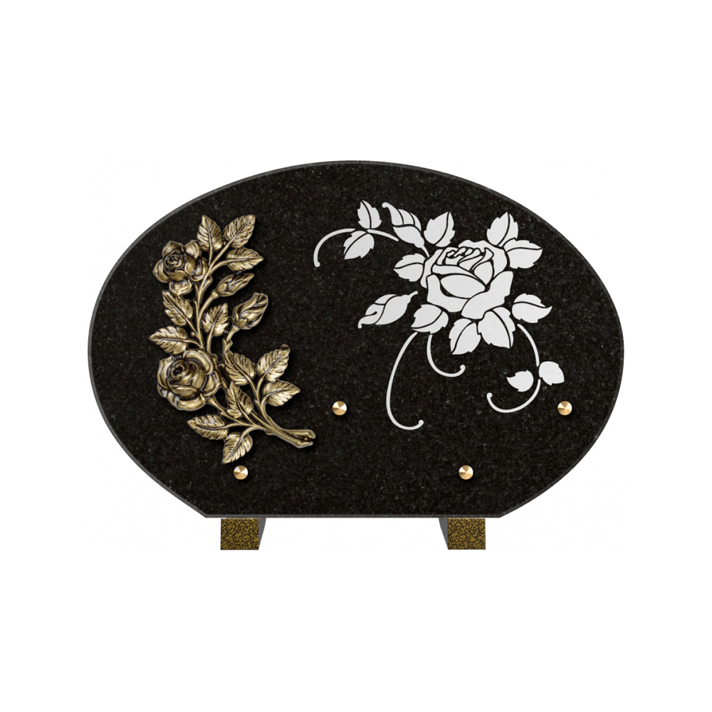 Plaque funéraire Forme 1 Granit Sablée Blanc 30x20 – Plaques Funéraires Créations® – vue complémentaire