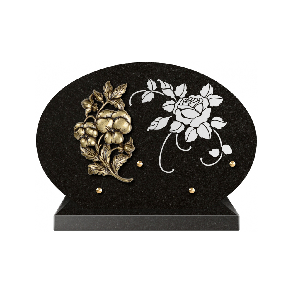 Plaque funéraire Forme 1 Granit Sablée Blanc 30x20 – Plaques Funéraires Créations® – vue complémentaire