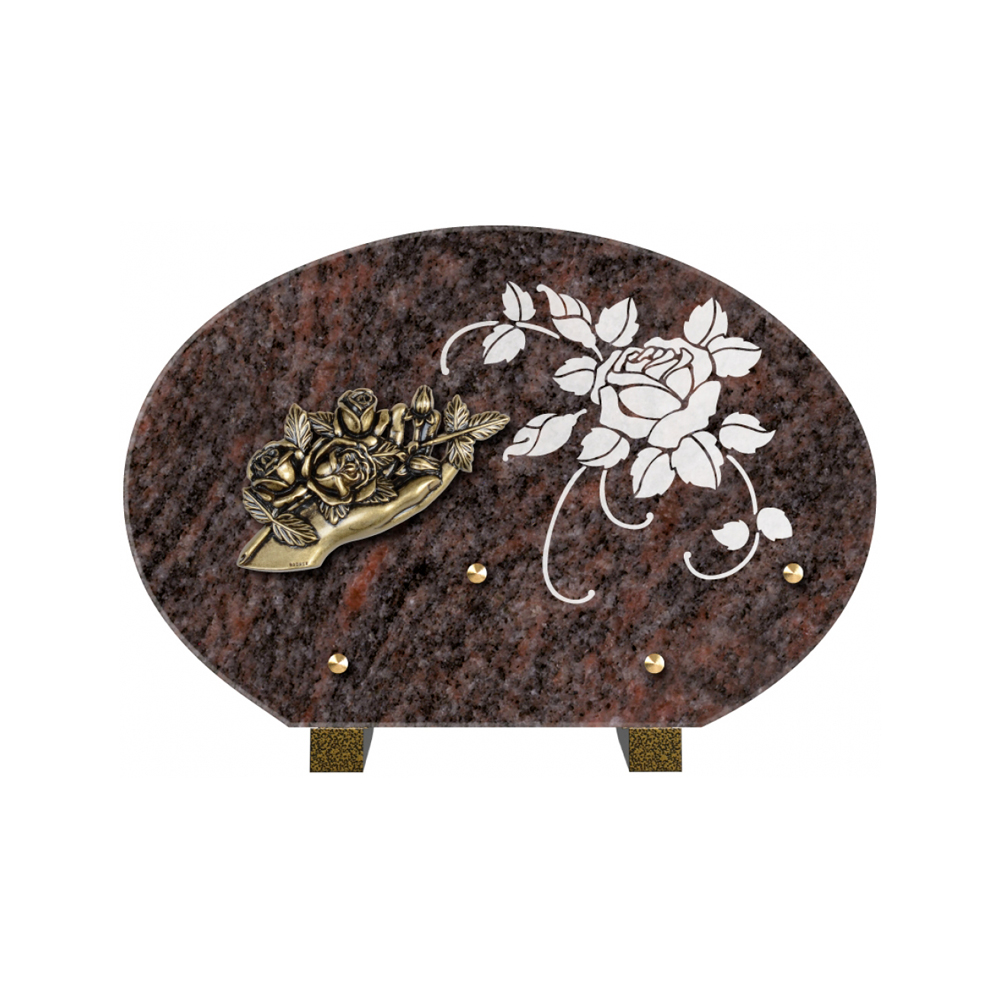 Plaque funéraire Forme 1 Granit Sablée Blanc 30x20 – Plaques Funéraires Créations® – vue complémentaire