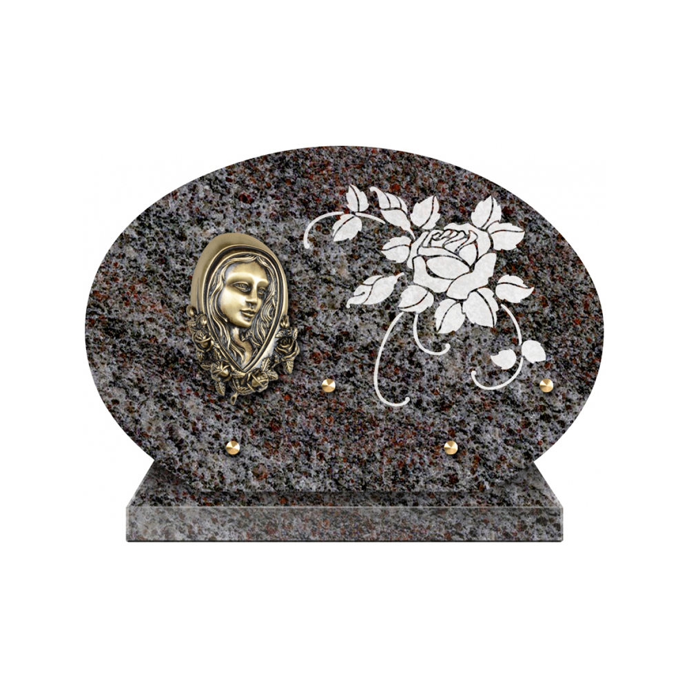 Plaque funéraire Forme 1 Granit Sablée Blanc 30x20 – Plaques Funéraires Créations® – vue complémentaire