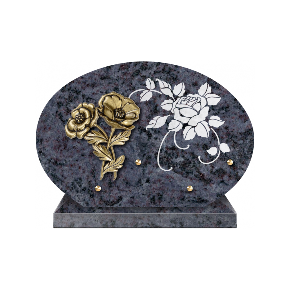 Plaque funéraire Forme 1 Granit Sablée Blanc 30x20 – Plaques Funéraires Créations® – vue complémentaire