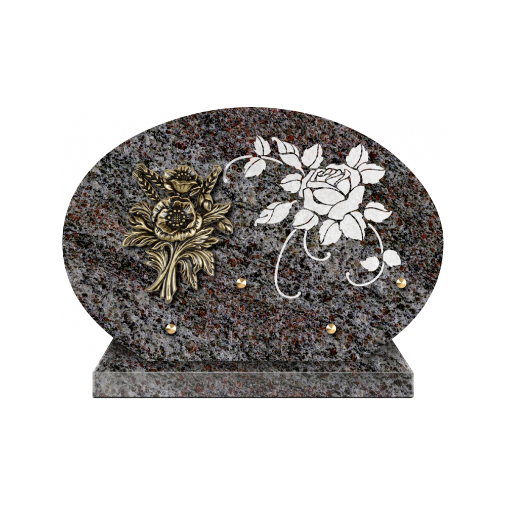 Plaque funéraire Forme 1 Granit Sablée Blanc 30x20 – Plaques Funéraires Créations® – vue complémentaire