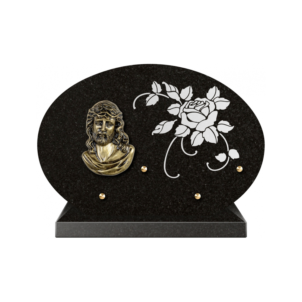 Plaque funéraire Forme 1 Granit Sablée Blanc 30x20 – Plaques Funéraires Créations® – vue complémentaire