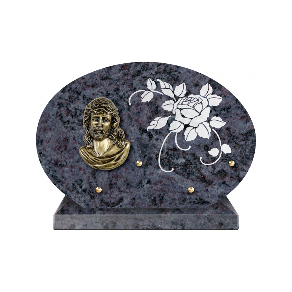 Plaque funéraire Forme 1 Granit Sablée Blanc 30x20 – Plaques Funéraires Créations® – vue complémentaire