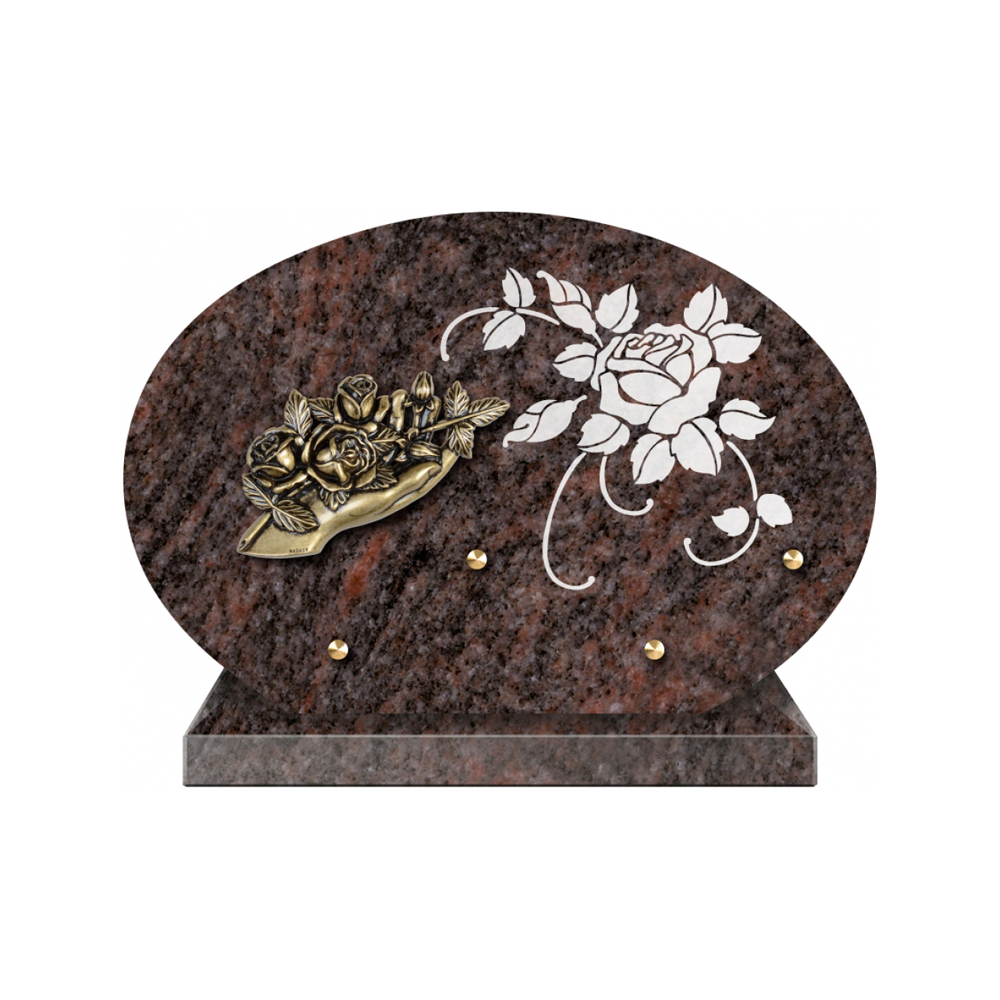 Plaque funéraire Forme 1 Granit Sablée Blanc 30x20 – Plaques Funéraires Créations® – vue complémentaire