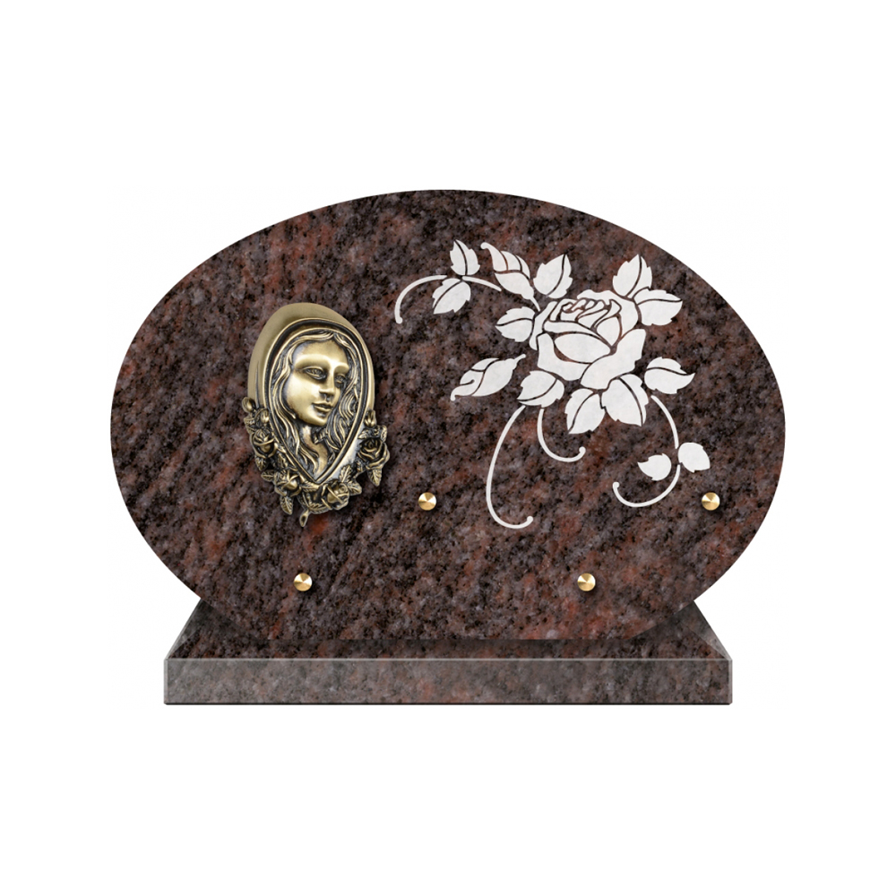 Plaque funéraire Forme 1 Granit Sablée Blanc 30x20 – Plaques Funéraires Créations® – vue complémentaire