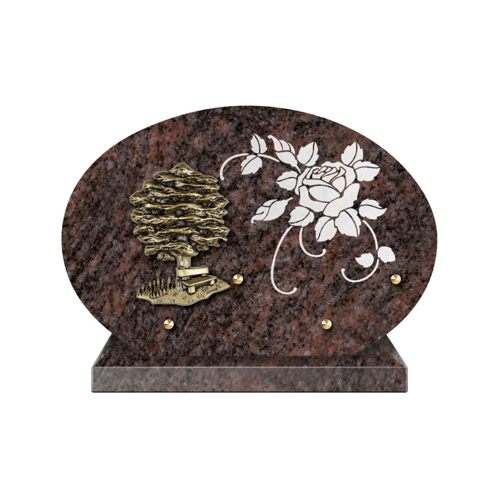 Plaque funéraire Forme 1 Granit Sablée Blanc 30x20 – Plaques Funéraires Créations® – vue complémentaire