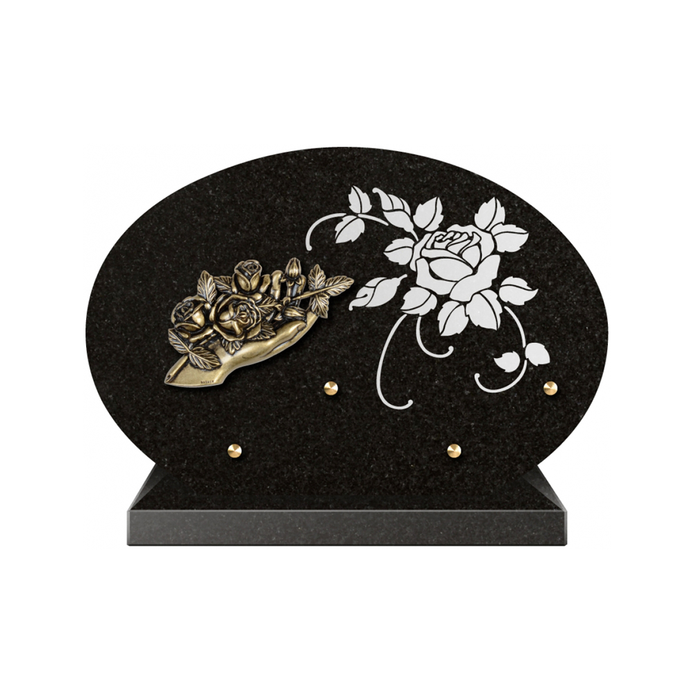 Plaque funéraire Forme 1 Granit Sablée Blanc 30x20 – Plaques Funéraires Créations® – vue complémentaire