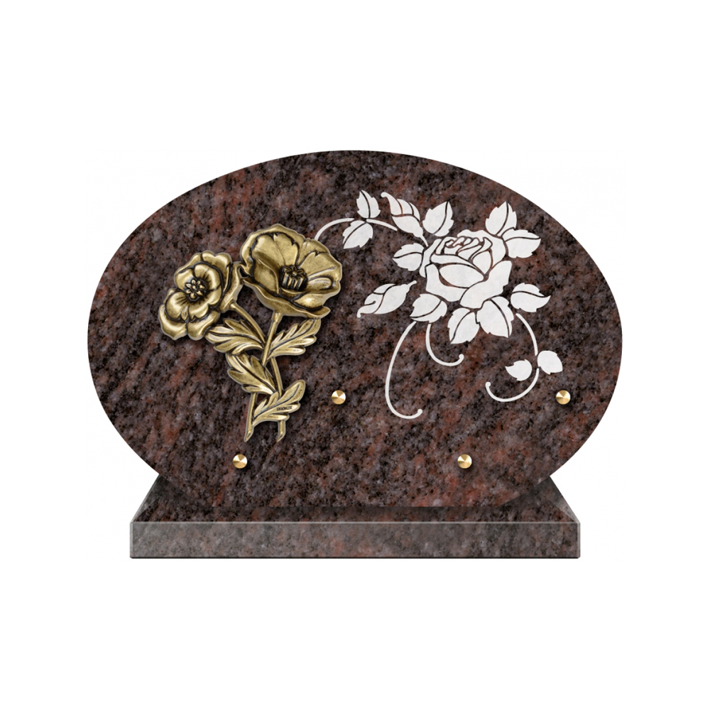 Plaque funéraire Forme 1 Granit Sablée Blanc 30x20 – Plaques Funéraires Créations® – vue complémentaire