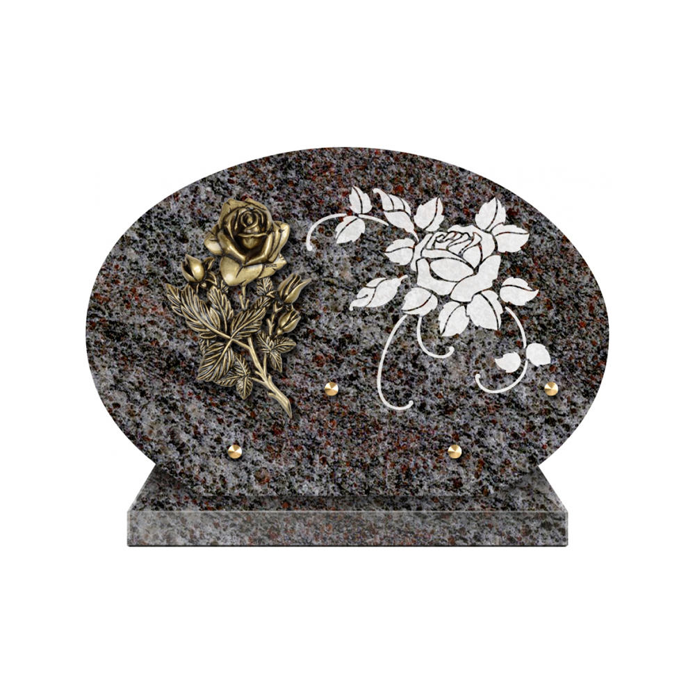Plaque funéraire Forme 1 Granit Sablée Blanc 30x20 – Plaques Funéraires Créations® – vue complémentaire