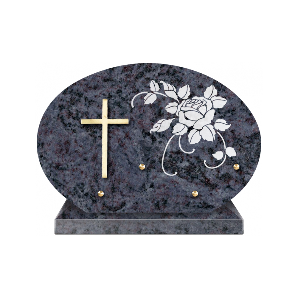 Plaque funéraire Forme 1 Granit Sablée Blanc 30x20 – Plaques Funéraires Créations® – vue complémentaire