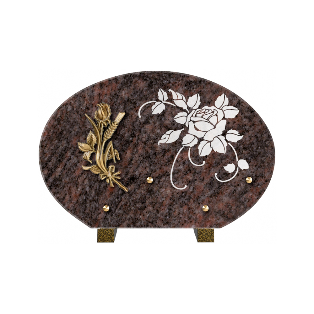 Plaque funéraire Forme 1 Granit Sablée Blanc 30x20 – Plaques Funéraires Créations® – vue complémentaire