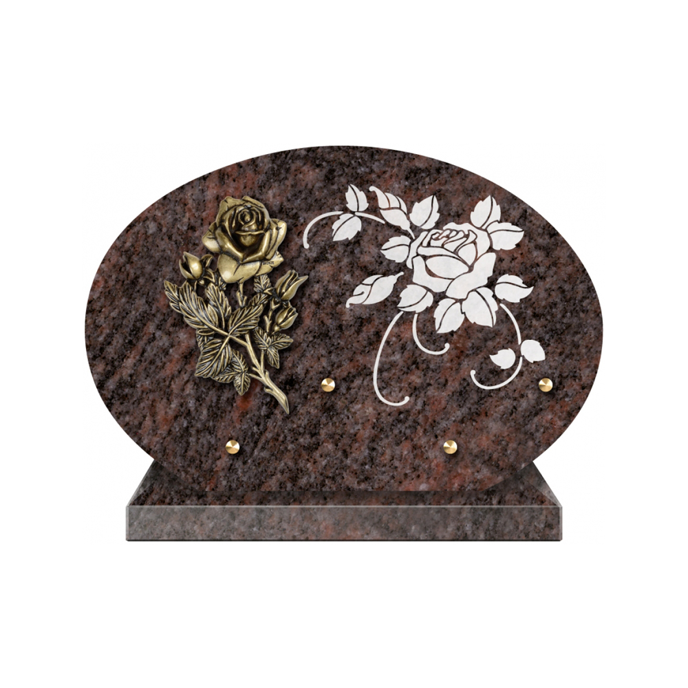 Plaque funéraire Forme 1 Granit Sablée Blanc 30x20 – Plaques Funéraires Créations® – vue complémentaire