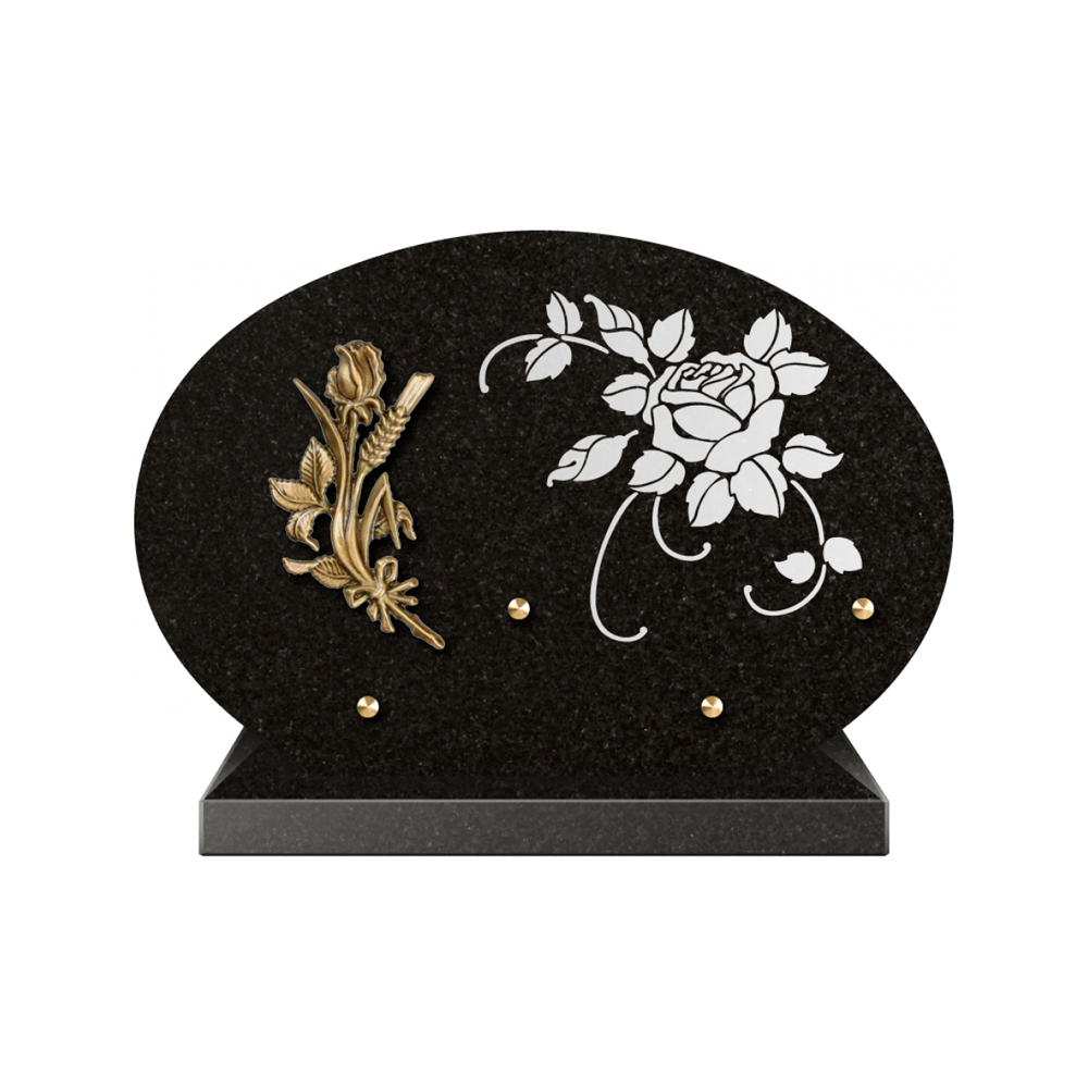 Plaque funéraire Forme 1 Granit Sablée Blanc 30x20 – Plaques Funéraires Créations® – vue complémentaire
