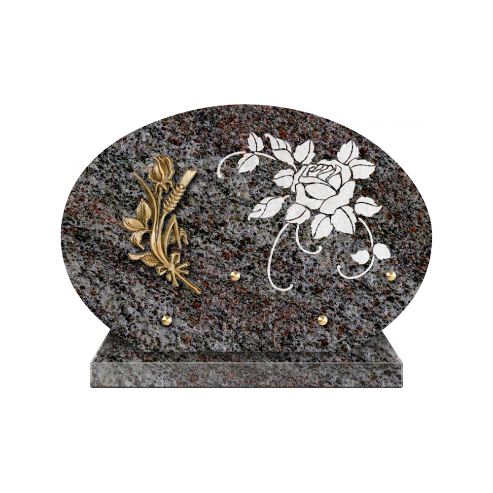 Plaque funéraire Forme 1 Granit Sablée Blanc 30x20 – Plaques Funéraires Créations® – vue complémentaire