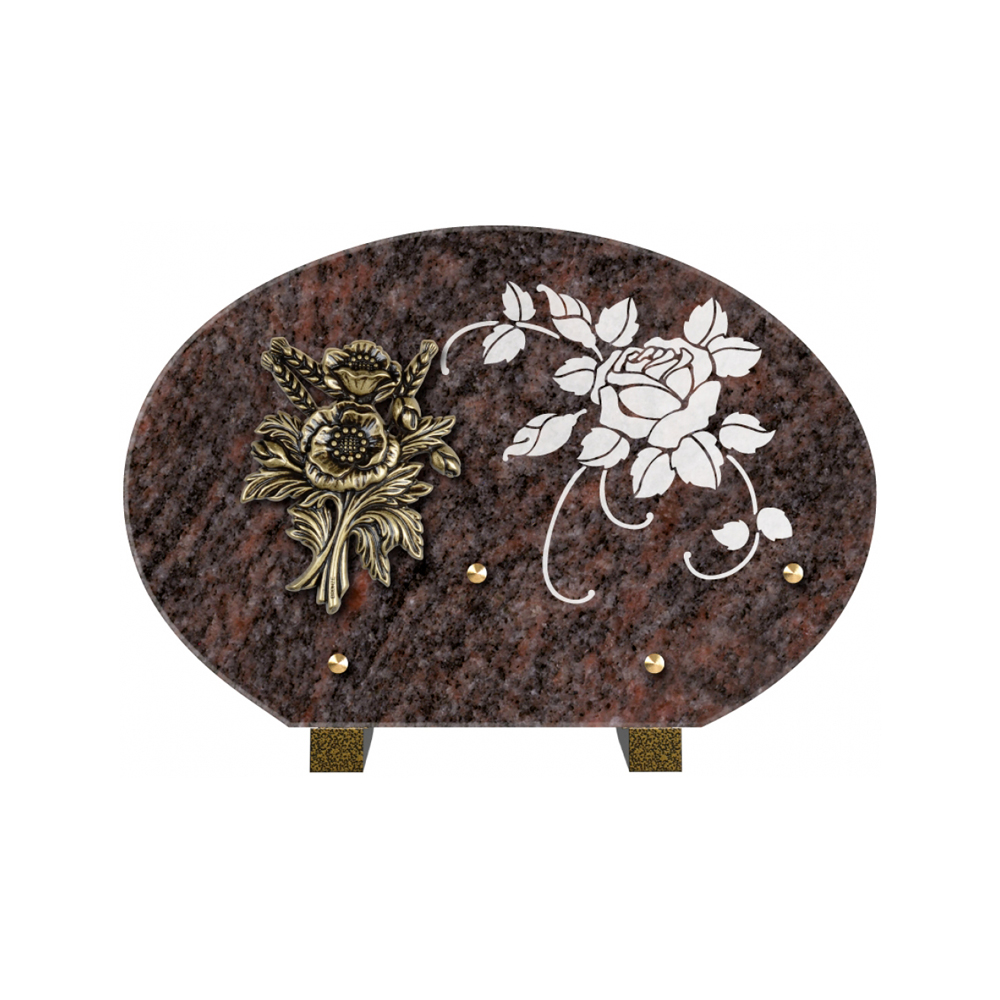 Plaque funéraire Forme 1 Granit Sablée Blanc 30x20 – Plaques Funéraires Créations® – vue complémentaire