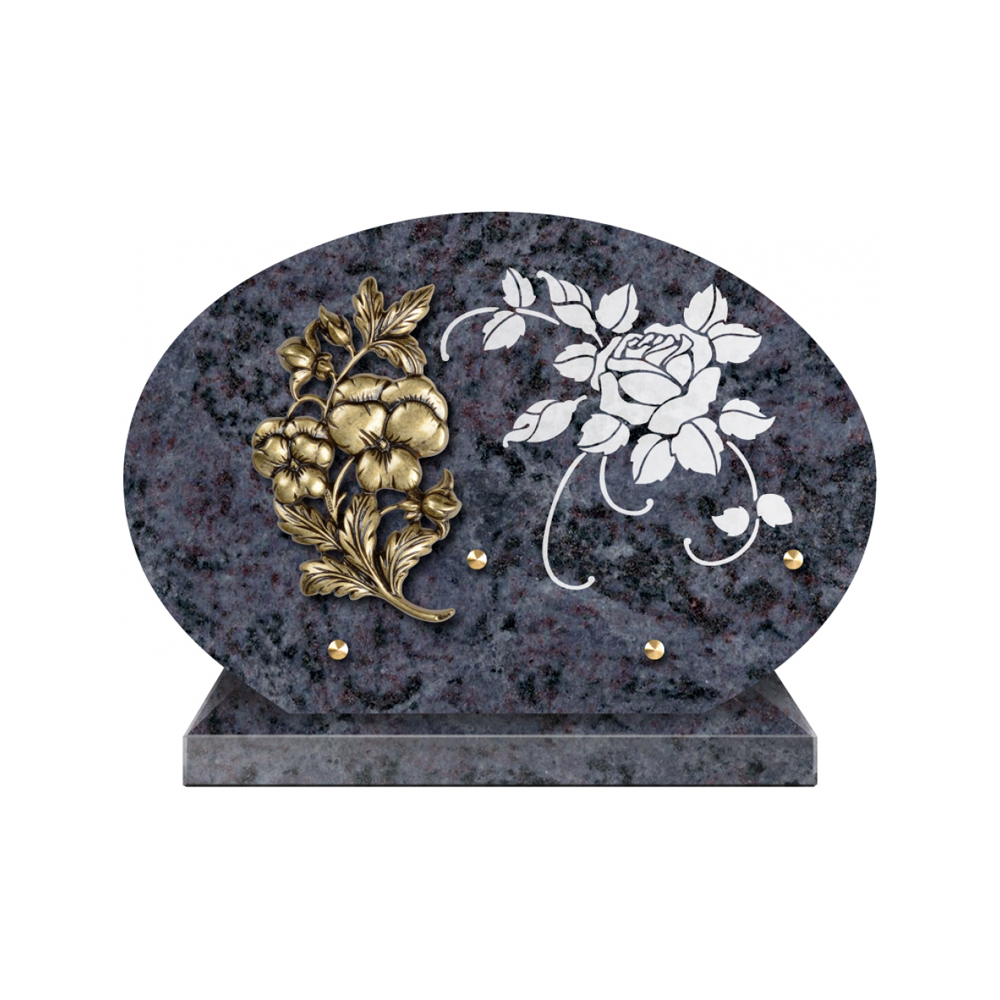 Plaque funéraire Forme 1 Granit Sablée Blanc 30x20 – Plaques Funéraires Créations® – vue complémentaire