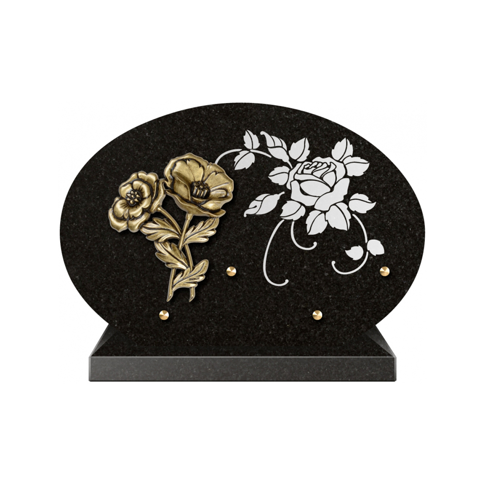 Plaque funéraire Forme 1 Granit Sablée Blanc 30x20 – Plaques Funéraires Créations® – vue complémentaire