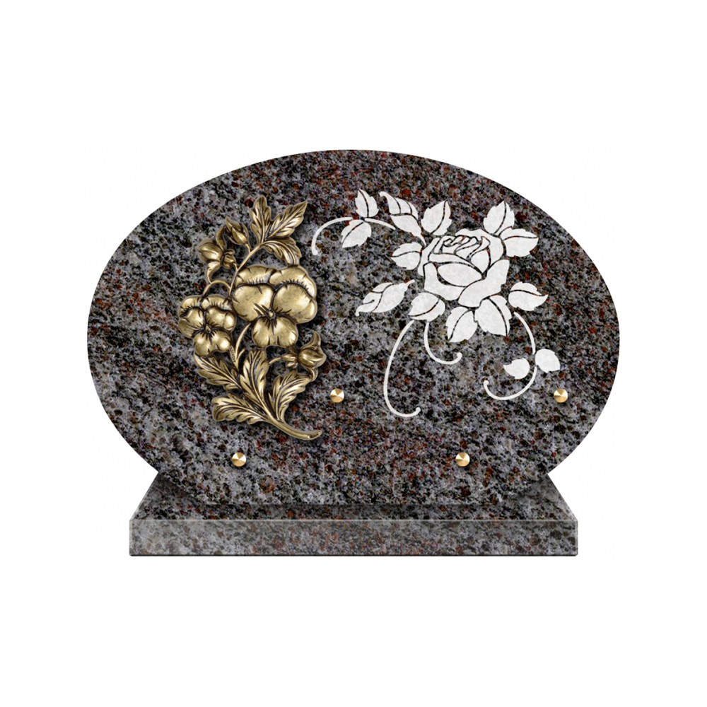 Plaque funéraire Forme 1 Granit Sablée Blanc 30x20 – Plaques Funéraires Créations® – vue complémentaire