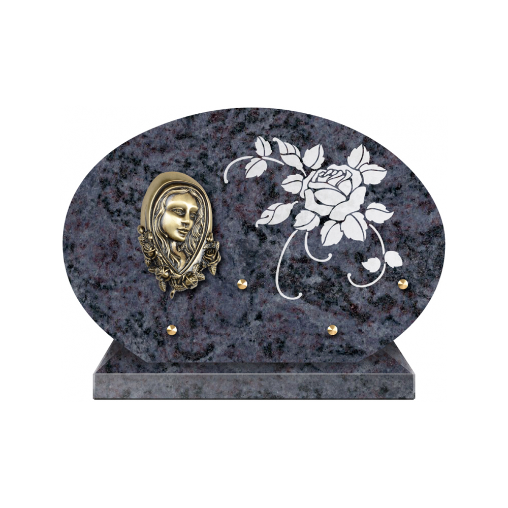 Plaque funéraire Forme 1 Granit Sablée Blanc 30x20 – Plaques Funéraires Créations® – vue complémentaire