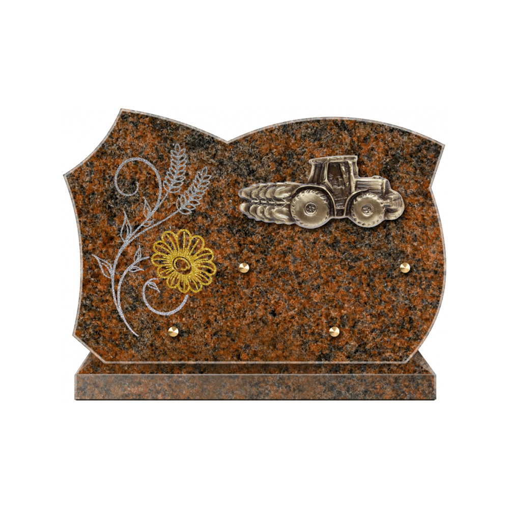 Plaque funéraire Forme 3 Granit Sablée Doré et Argenté 30x20 – Plaques Funéraires Créations® – vue complémentaire