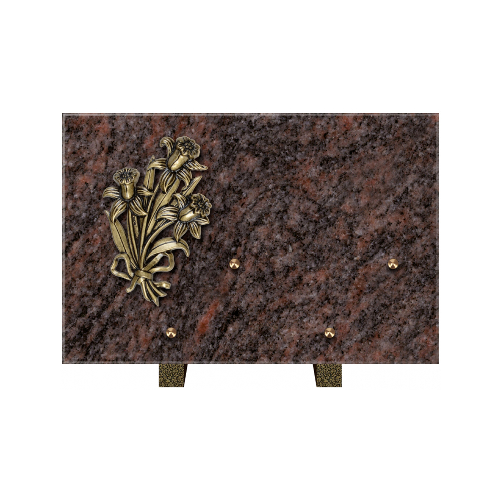 Plaque funéraire Rectangle Granit Chants Polis 30x20 – Plaques Funéraires Créations® – vue complémentaire