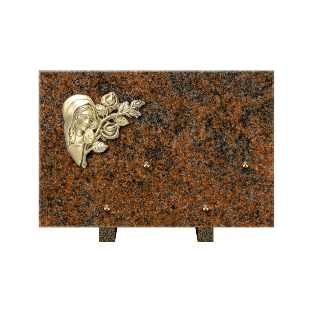 Plaque funéraire Rectangle Granit Chants Polis 30x20 – Plaques Funéraires Créations® – vue complémentaire