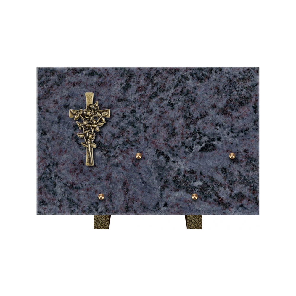 Plaque funéraire Rectangle Granit Chants Polis 30x20 – Plaques Funéraires Créations® – vue complémentaire
