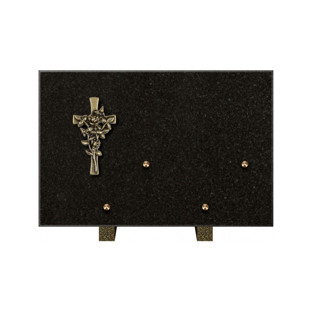 Plaque funéraire Rectangle Granit Chants Polis 30x20 – Plaques Funéraires Créations® – vue complémentaire