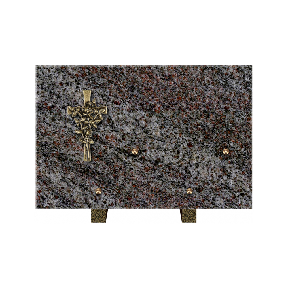 Plaque funéraire Rectangle Granit Chants Polis 30x20 – Plaques Funéraires Créations® – vue complémentaire