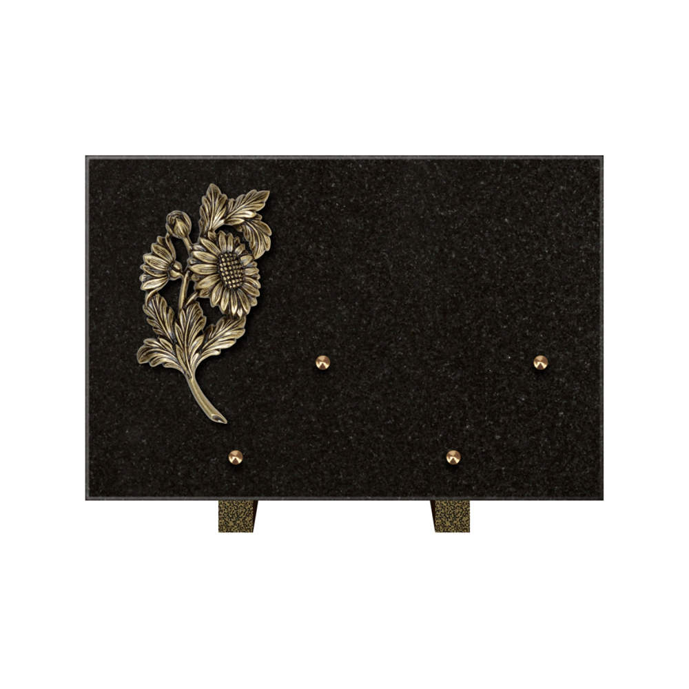Plaque funéraire Rectangle Granit Chants Polis 30x20 – Plaques Funéraires Créations® – vue complémentaire