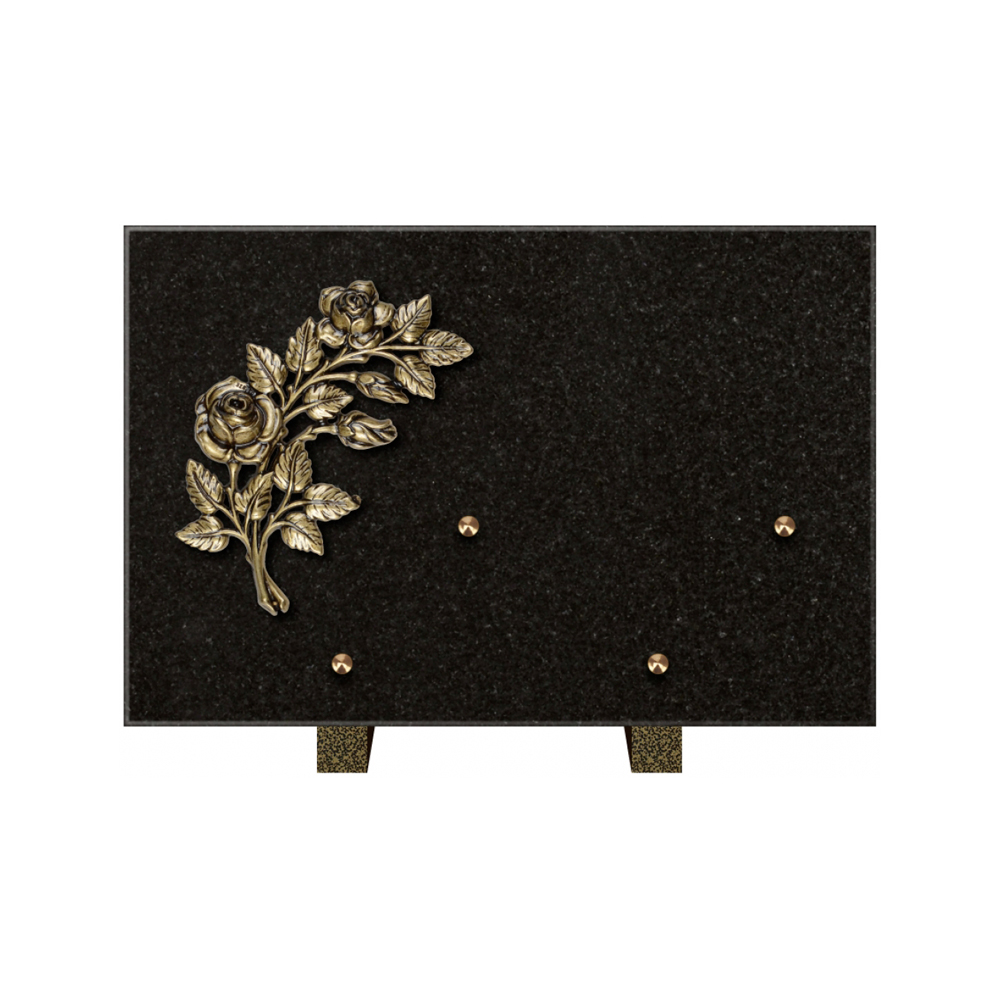 Plaque funéraire Rectangle Granit Chants Polis 30x20 – Plaques Funéraires Créations® – vue complémentaire