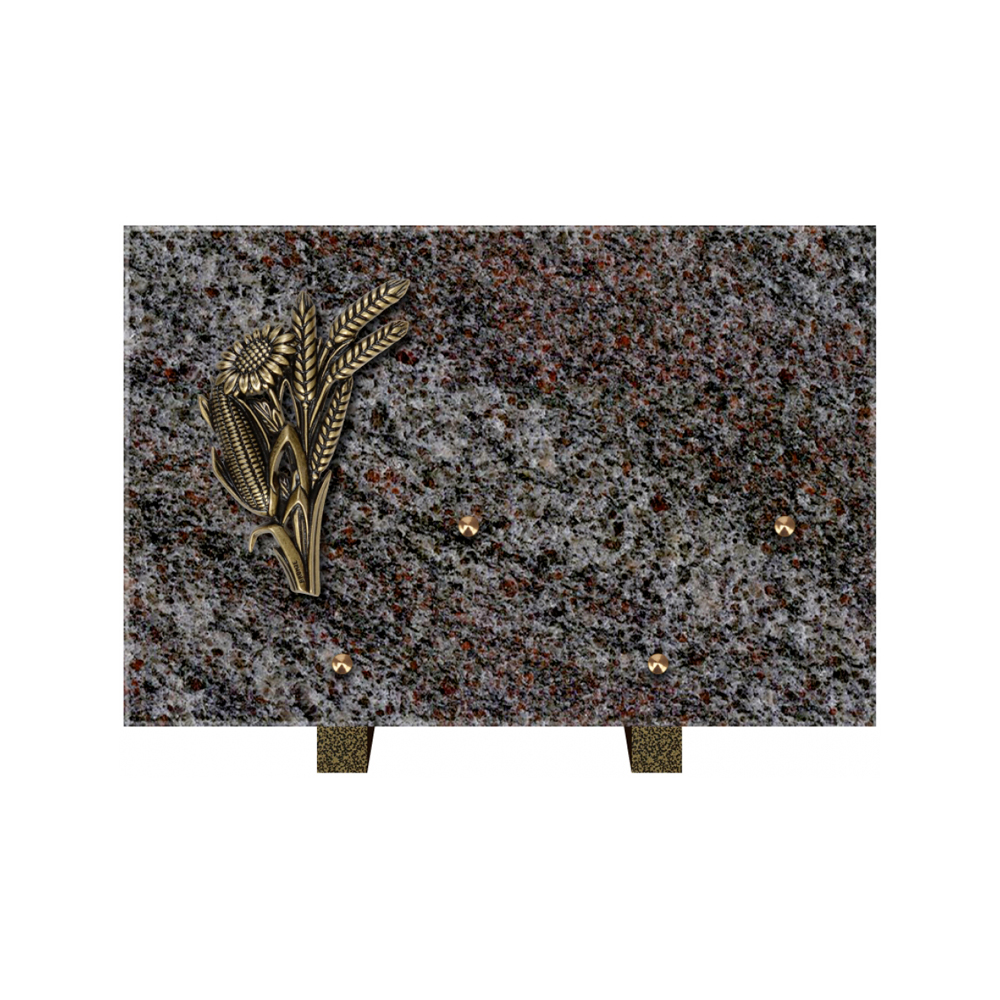Plaque funéraire Rectangle Granit Chants Polis 30x20 – Plaques Funéraires Créations® – vue complémentaire