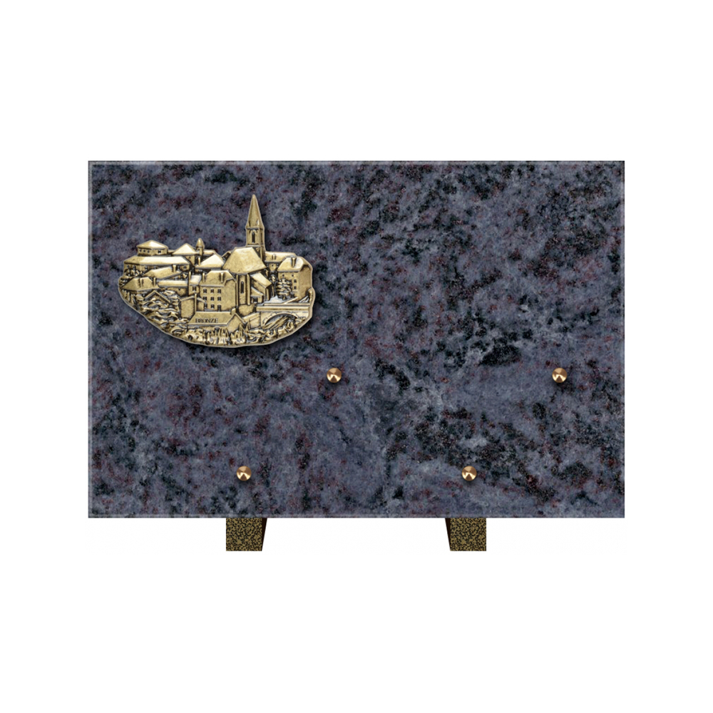 Plaque funéraire Rectangle Granit Chants Polis 30x20 – Plaques Funéraires Créations® – vue complémentaire