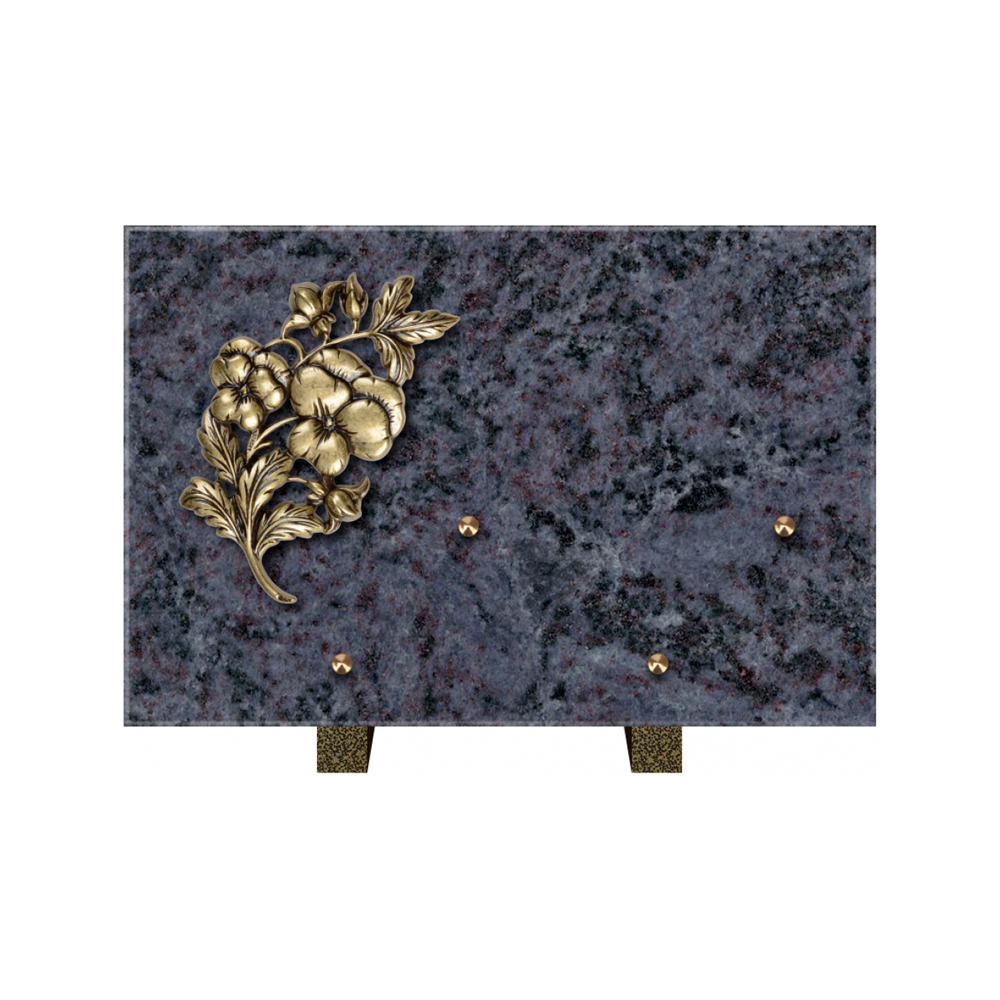 Plaque funéraire Rectangle Granit Chants Polis 30x20 – Plaques Funéraires Créations® – vue complémentaire