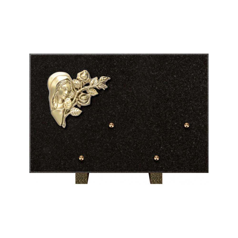 Plaque funéraire Rectangle Granit Chants Polis 30x20 – Plaques Funéraires Créations® – vue complémentaire