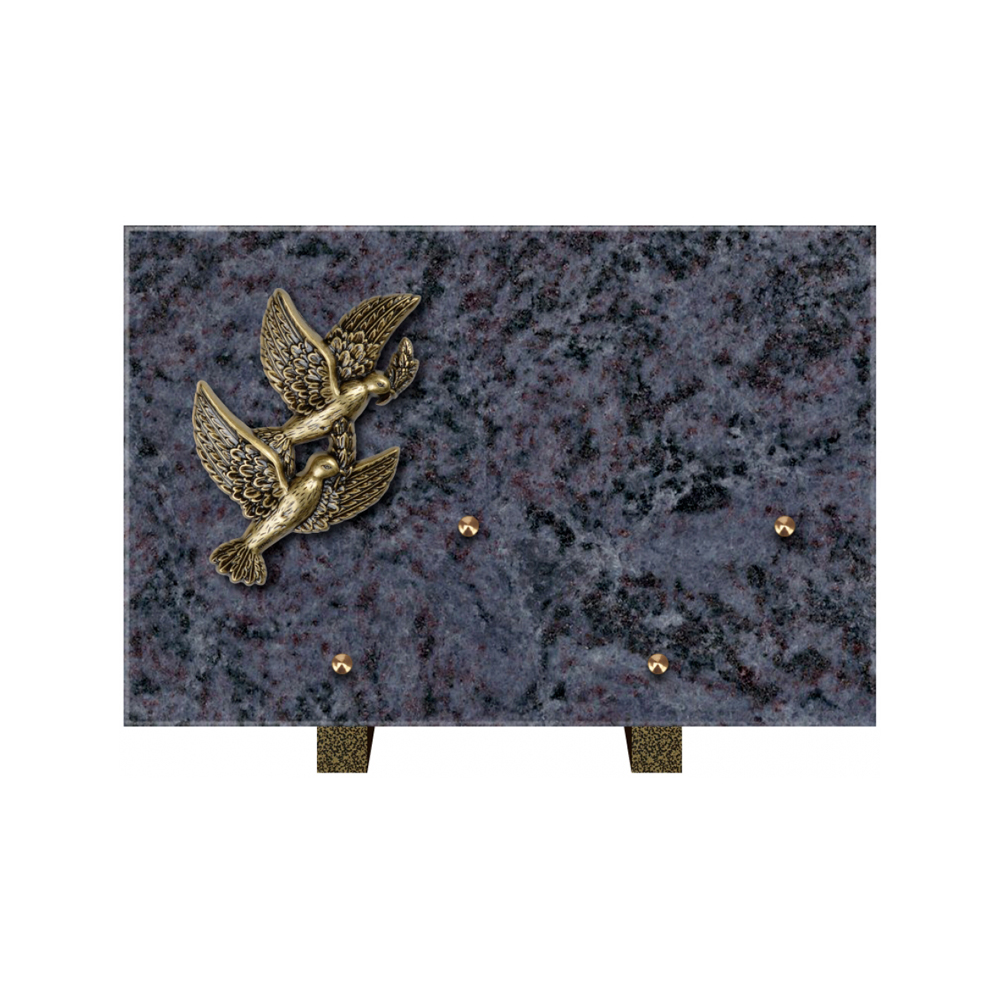 Plaque funéraire Rectangle Granit Chants Polis 30x20 – Plaques Funéraires Créations® – vue complémentaire
