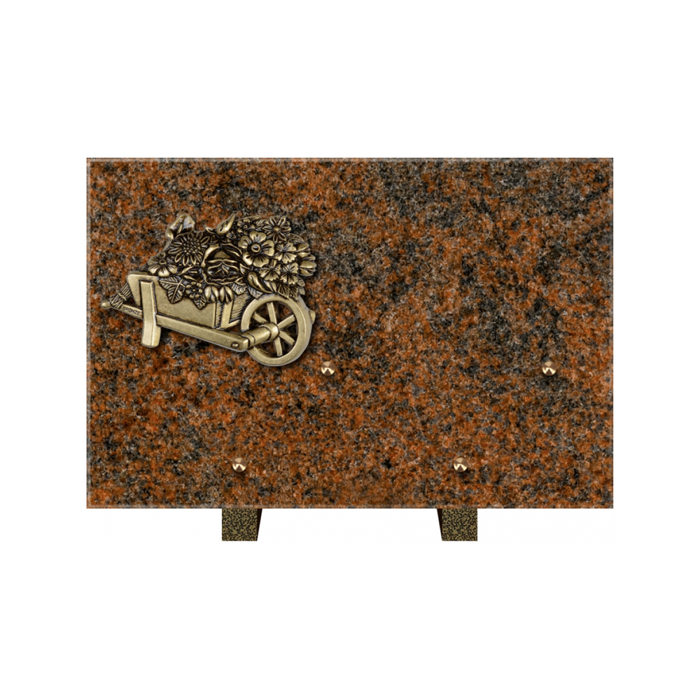 Plaque funéraire Rectangle Granit Chants Polis 30x20 – Plaques Funéraires Créations® – vue complémentaire