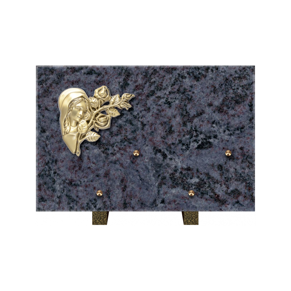 Plaque funéraire Rectangle Granit Chants Polis 30x20 – Plaques Funéraires Créations® – vue complémentaire