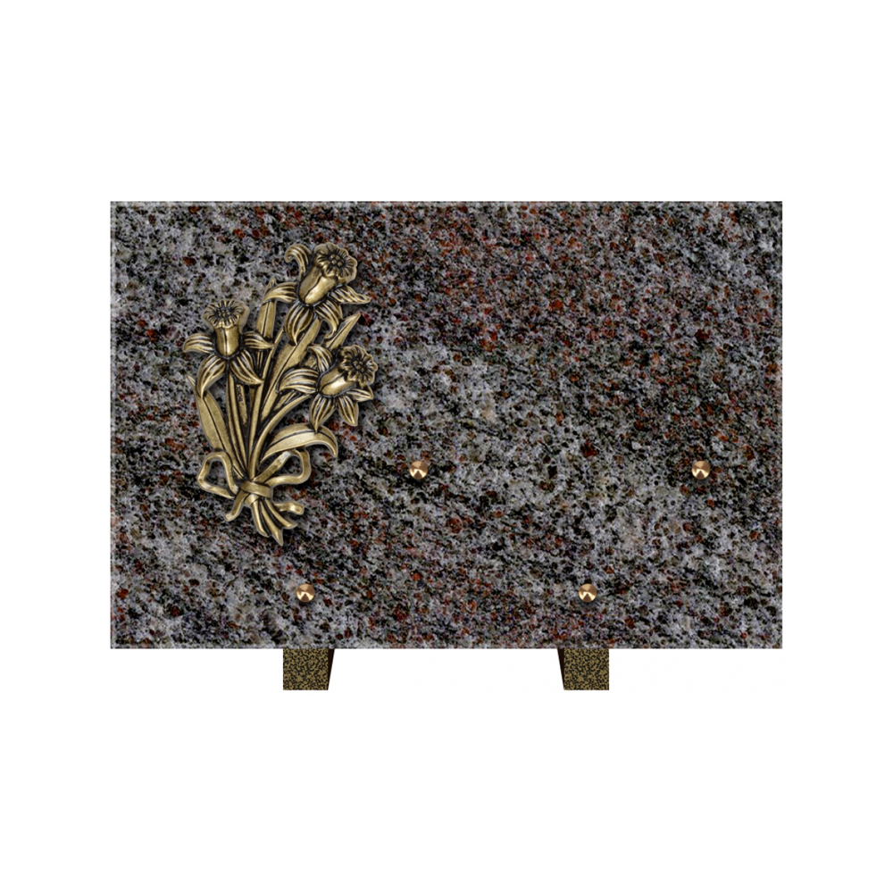 Plaque funéraire Rectangle Granit Chants Polis 30x20 – Plaques Funéraires Créations® – vue complémentaire