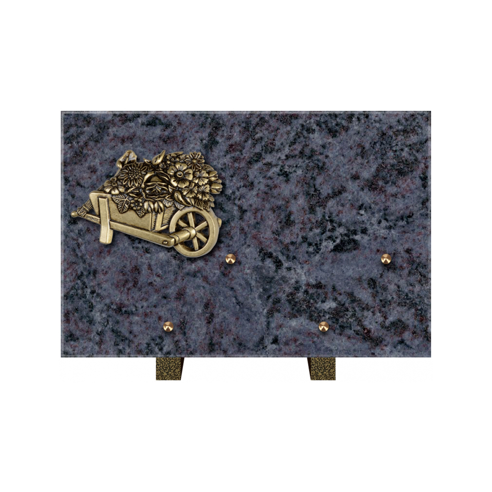 Plaque funéraire Rectangle Granit Chants Polis 30x20 – Plaques Funéraires Créations® – vue complémentaire